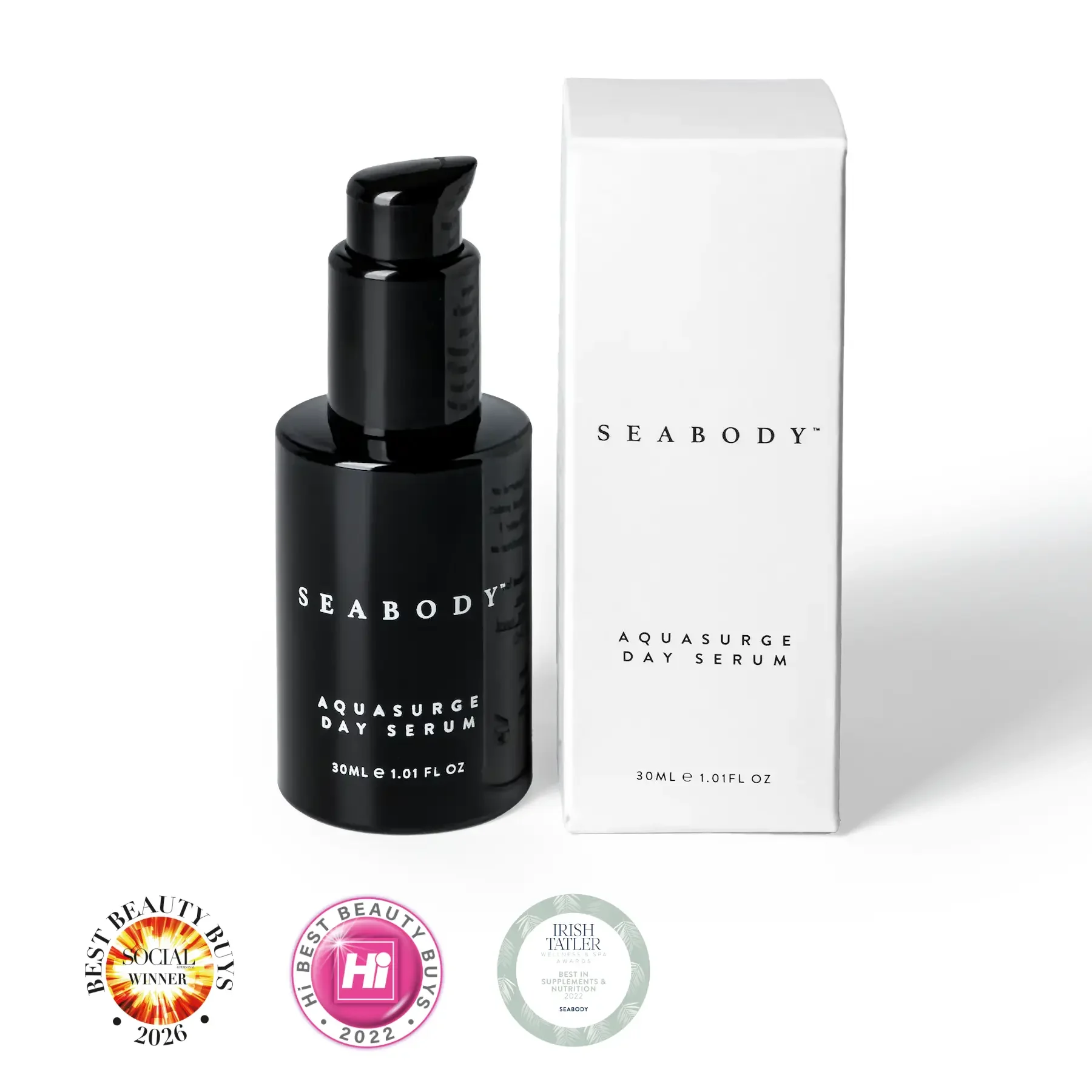 Seabody Aquasurge Day Serum Seabody Aquasurge Day Serum Packaging and Awards