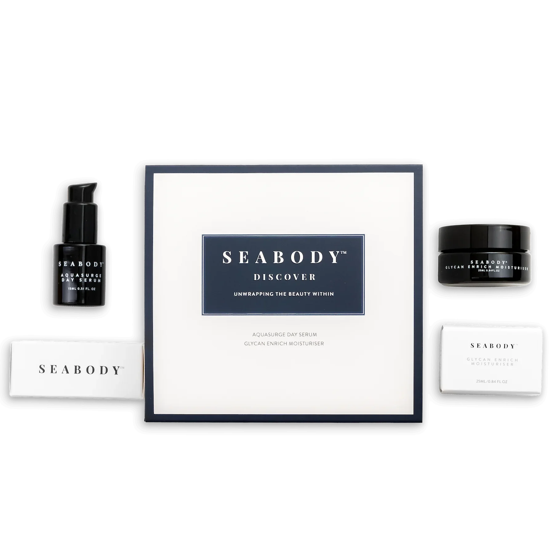 Seabody - Discover Pack - flatlay Seabody - Discover Pack - flatlay