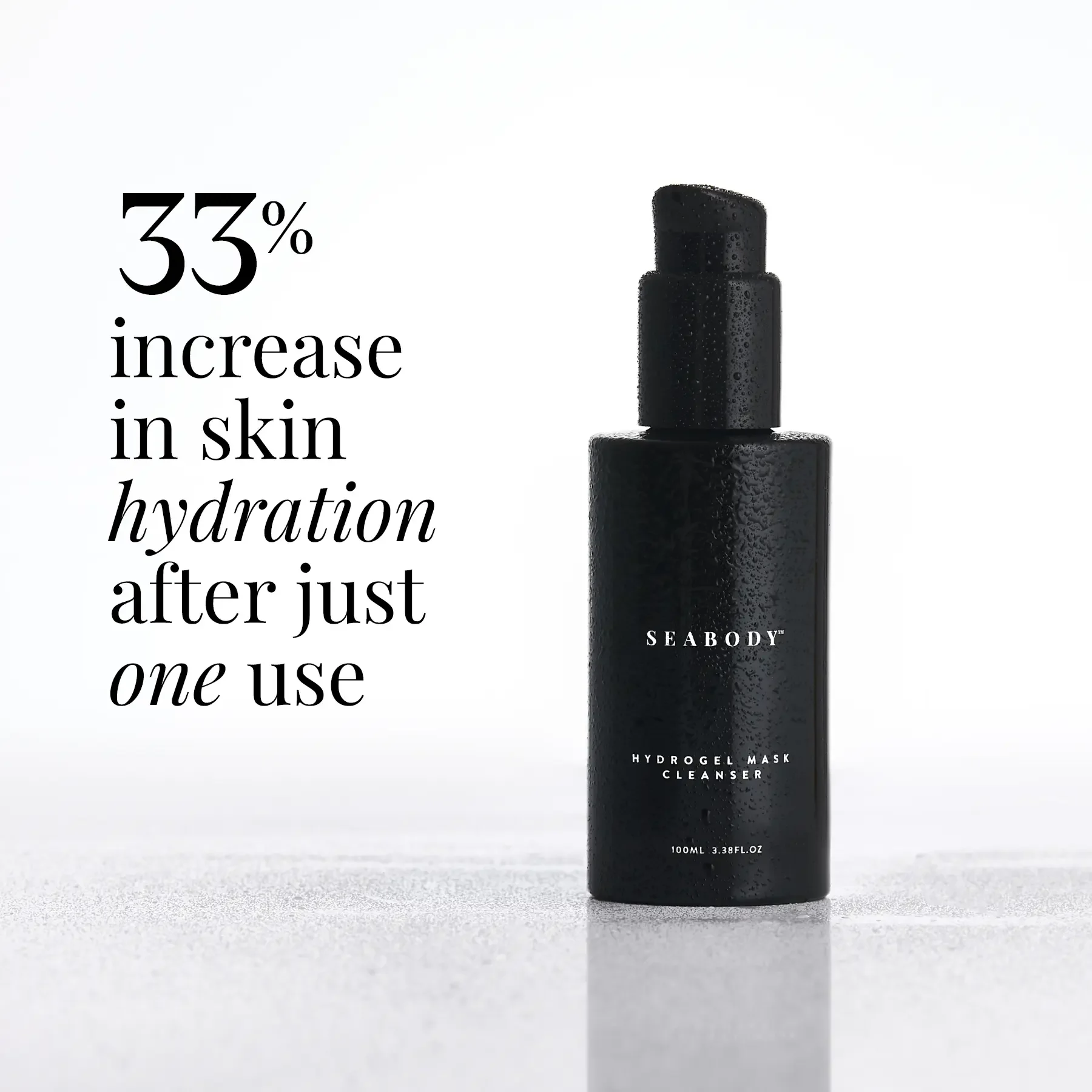 Seabody Hydrogel Mask Cleanser Clinical trials Seabody Hydrogel Mask Cleanser Mask Clinial Trials 33% increase in Hydrayion after one use
