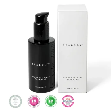 Seabody Hydrogel Mask Cleanser Packaging and Awards