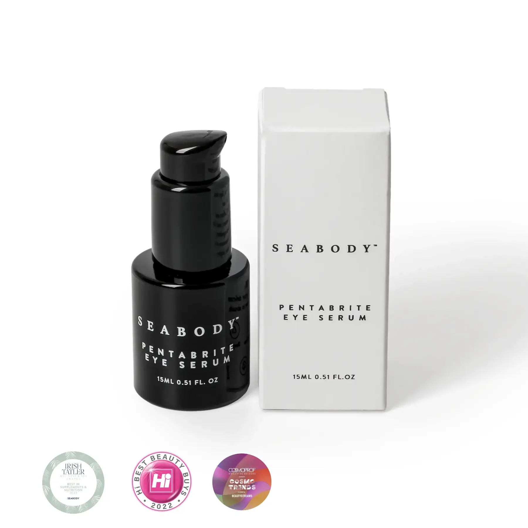 Seabody Pentabrite Eye Serum Seabody Pentabrite Eye Serum Packaging and Awards