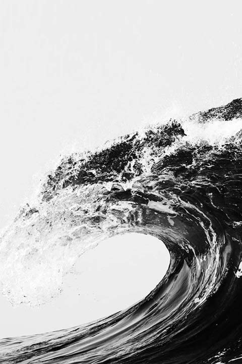 black and white wave